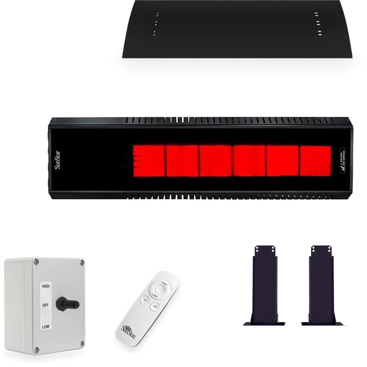 SunStar 48-Inch 35,000 BTU Gas Patio Heater w/ Fixed Mounting Kit, & Heat Shield N10 SGL0