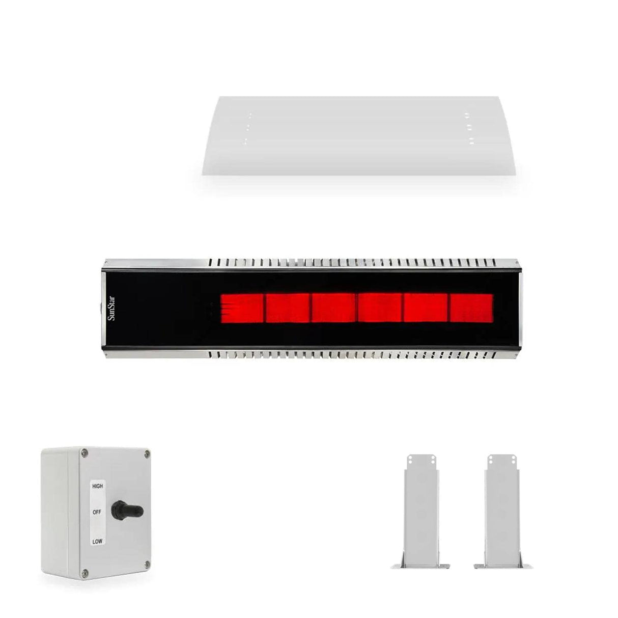 SunStar 48-Inch 35,000 BTU Gas Patio Heater w/ Fixed Mounting Kit, & Heat Shield N7 MGL0