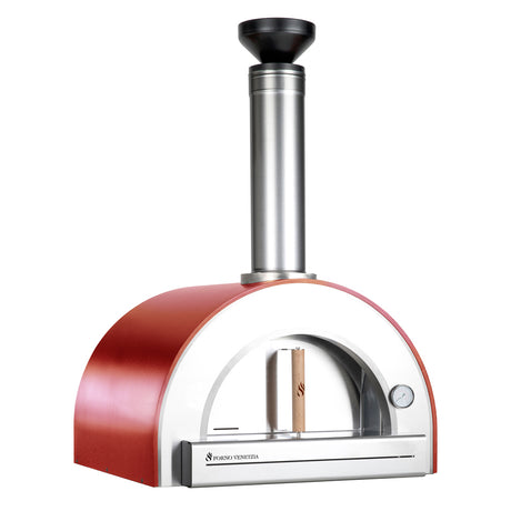 Forno Venetzia Pronto 200 33-Inch Countertop Outdoor Wood-Fired Pizza Oven - Red - FVP200R