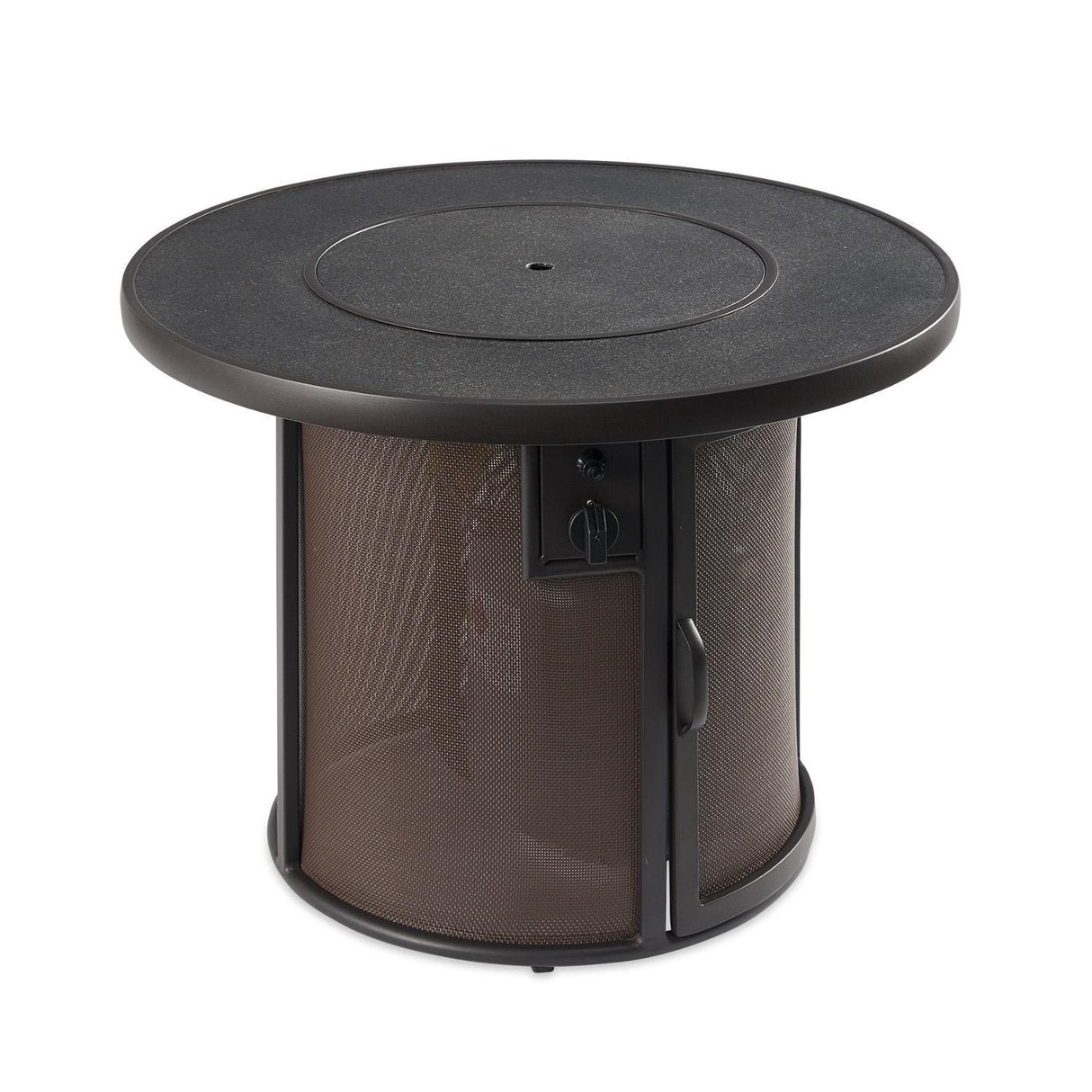 The Outdoor GreatRoom Company Stonefire Fire Pit w/Dora Brown Base - SF-32-K - Front View With Cover