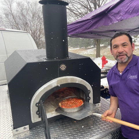 CBO-750 Tailgater Wood Fired Mobile Pizza Oven In Snow