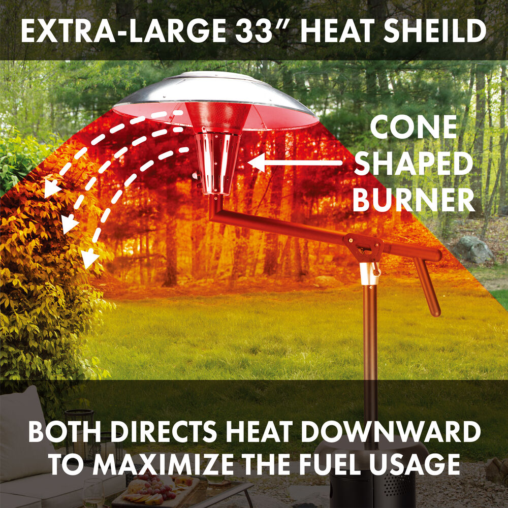 Cuisinart Perfect Position Propane Patio Heater - COH-400 - Heating Space With heating Shield Image