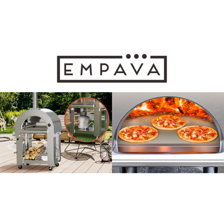 Empava Outdoor Pizza Ovens, Wood and Gas Pizza Ovens, High-Performance Outdoor Cooking, Dual Fuel Pizza Oven PG03