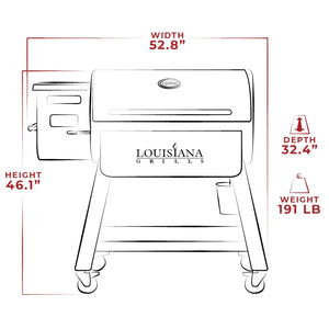 Louisiana Grills - 10639 - LG1000BL Black Label Series Pellet Grill - Grill Exterior Dimensions