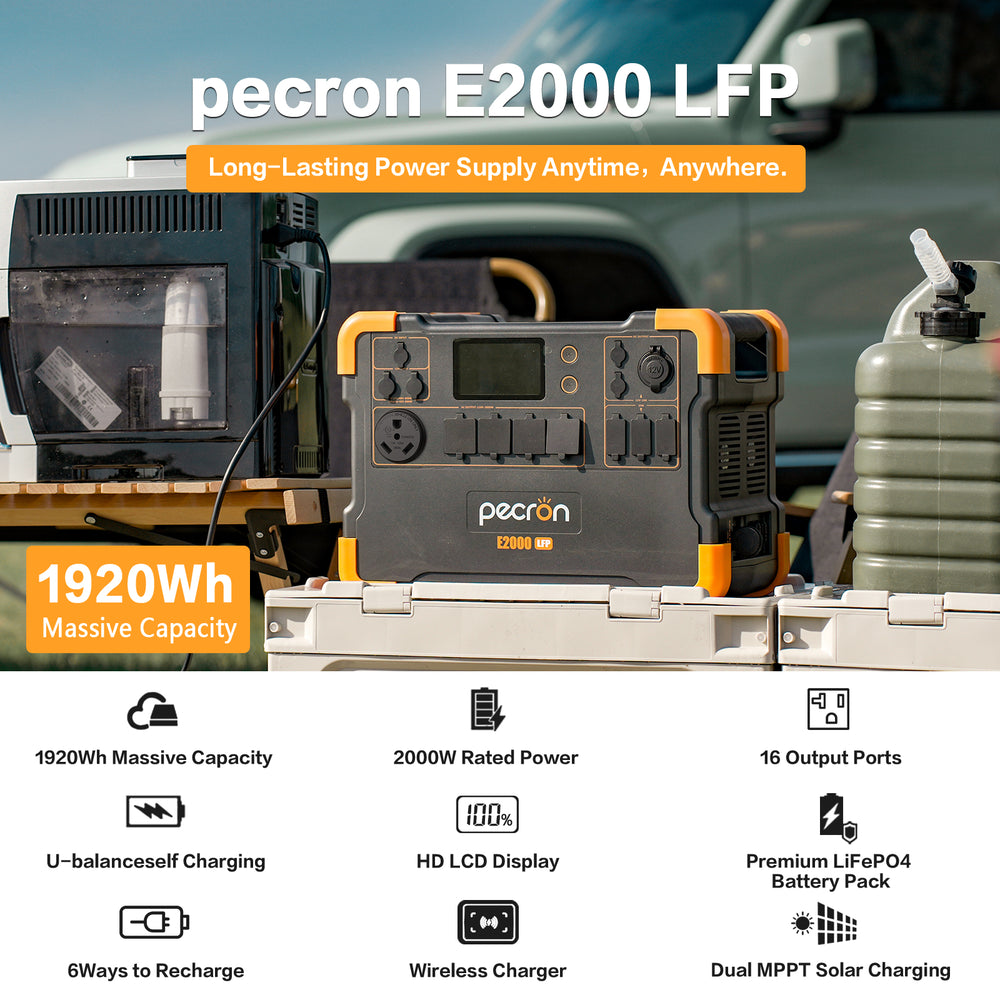 PECRON E2000LFP Portable Power Station | 2000W 1920Wh Expandable E2000 LFP