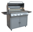 Professional 5 Burner 40 Inch Grill - KoKoMo Grills - With Lights & Locking Casters - KO-BAK4BG-PRO-NG + KO-BAK5BG-C