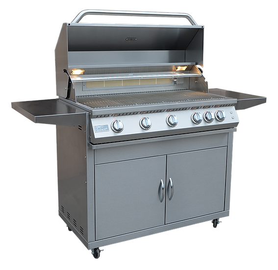 Professional 5 Burner 40 Inch Grill - KoKoMo Grills - With Lights & Locking Casters - KO-BAK4BG-PRO-NG + KO-BAK5BG-C