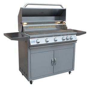 Professional 5 Burner 40 Inch Grill - KoKoMo Grills - With Lights & Locking Casters - KO-BAK4BG-PRO-NG + KO-BAK5BG-C