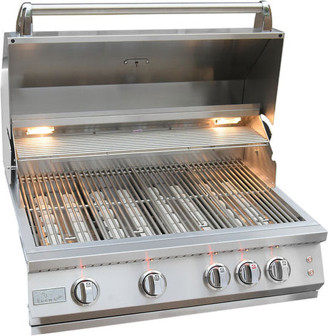 KoKoMo 4 Burner Professional Grill - 32 Inch Built-In/Freestanding - KO-BAK4BG-PRO-NG + KO-BAK4BG-C