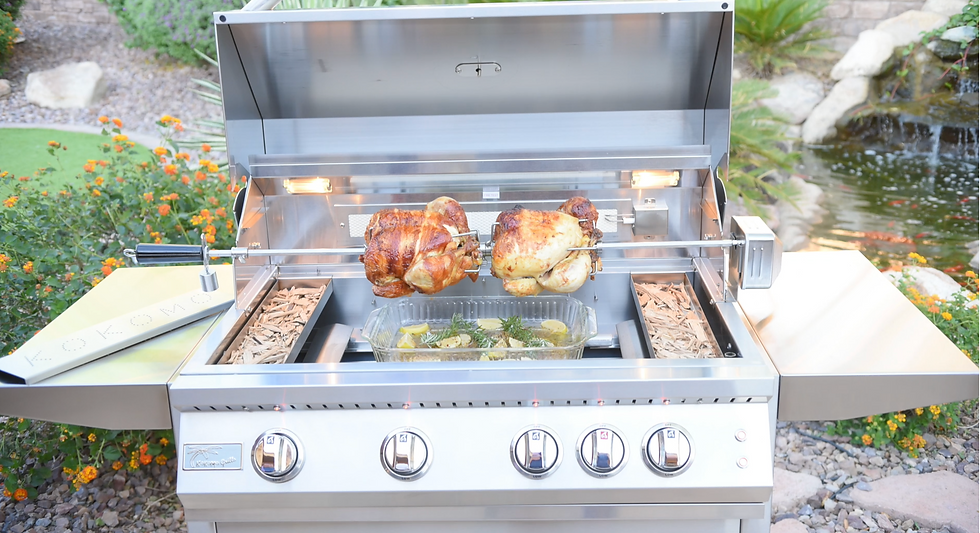 KoKoMo 4 Burner Grill - 32 Inch Stainless Steel Built-In/Freestanding - KO-BAK4BG-NG + KO-BAK4BG-C