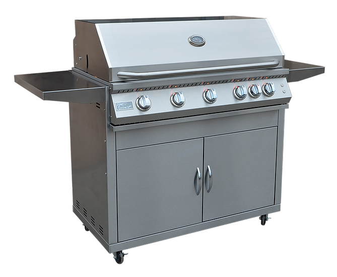 Professional 5 Burner 40 Inch Grill - KoKoMo Grills - With Lights & Locking Casters - KO-BAK4BG-PRO-NG + KO-BAK5BG-C