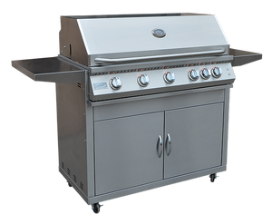 Professional 5 Burner 40 Inch Grill - KoKoMo Grills - With Lights & Locking Casters - KO-BAK4BG-PRO-NG + KO-BAK5BG-C