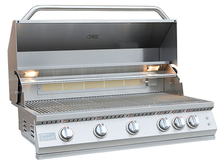 Professional 5 Burner 40 Inch Grill - KoKoMo Grills - With Lights & Locking Casters - KO-BAK5BG-PRO-NG