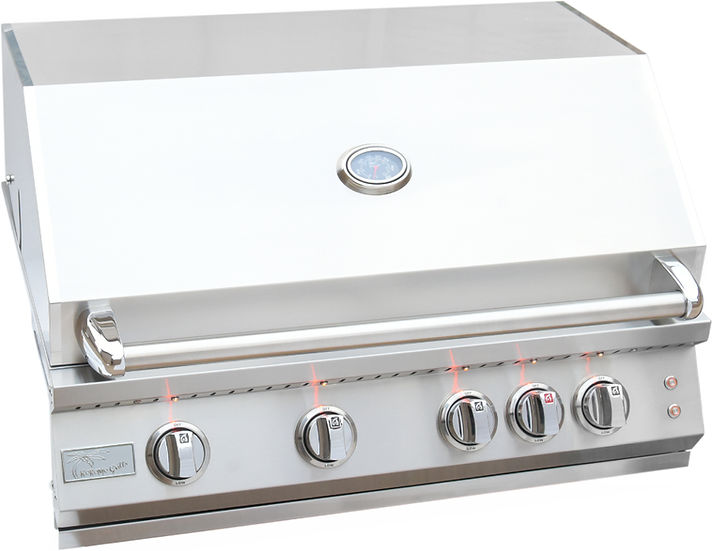 KoKoMo 4 Burner Professional Grill - 32 Inch Built-In/Freestanding - KO-BAK4BG-PRO-NG + KO-BAK4BG-C