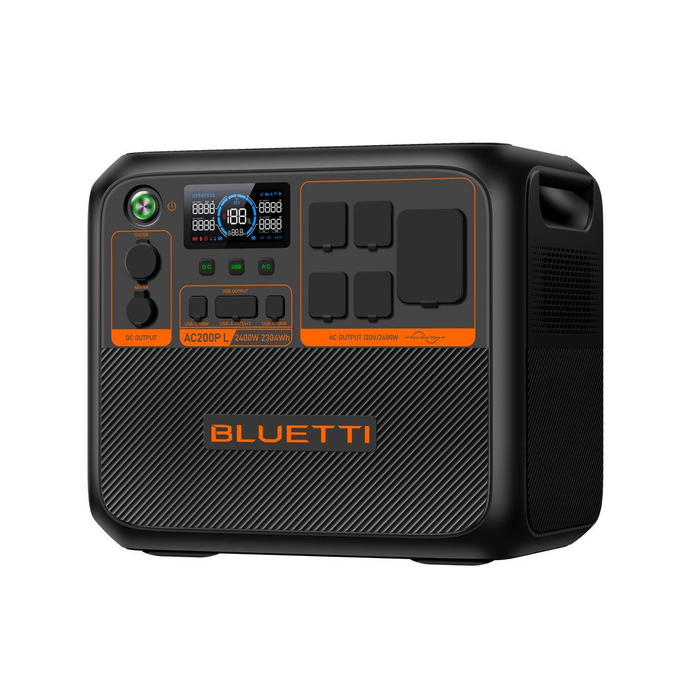 BLUETTI AC200P L Portable Power Station – 2,400W | 2,304Wh P-AC200PL-US-GY-BL-010