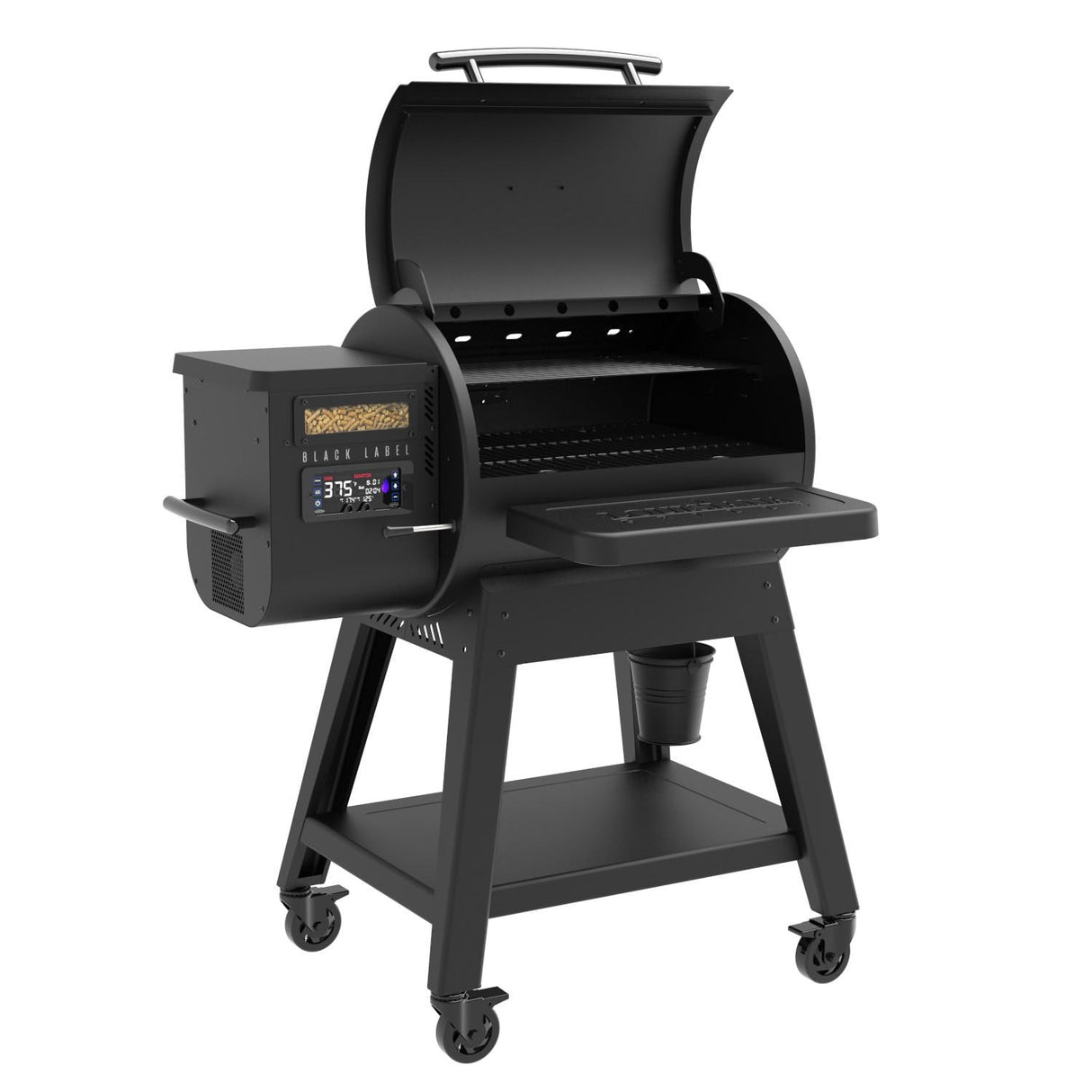 Louisiana Grills - 10638 - LG0800BL Black Label Series Pellet Grill - Angled Left Open