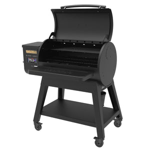 Louisiana Grills - 10639 - LG1000BL Black Label Series Pellet Grill - Angled Right Open