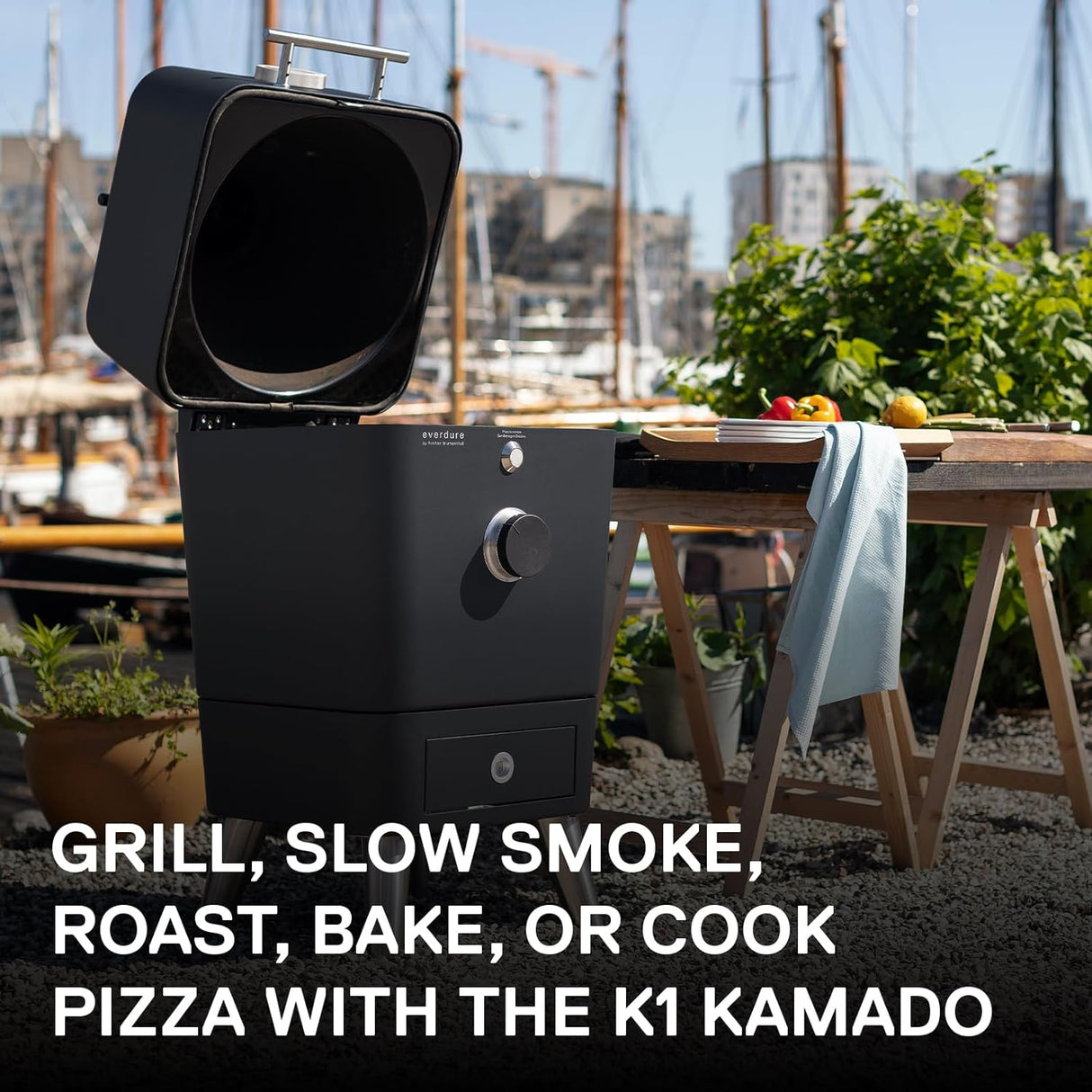 K1 Kamado Charcoal Grill Everdure by Heston EKAMK1B