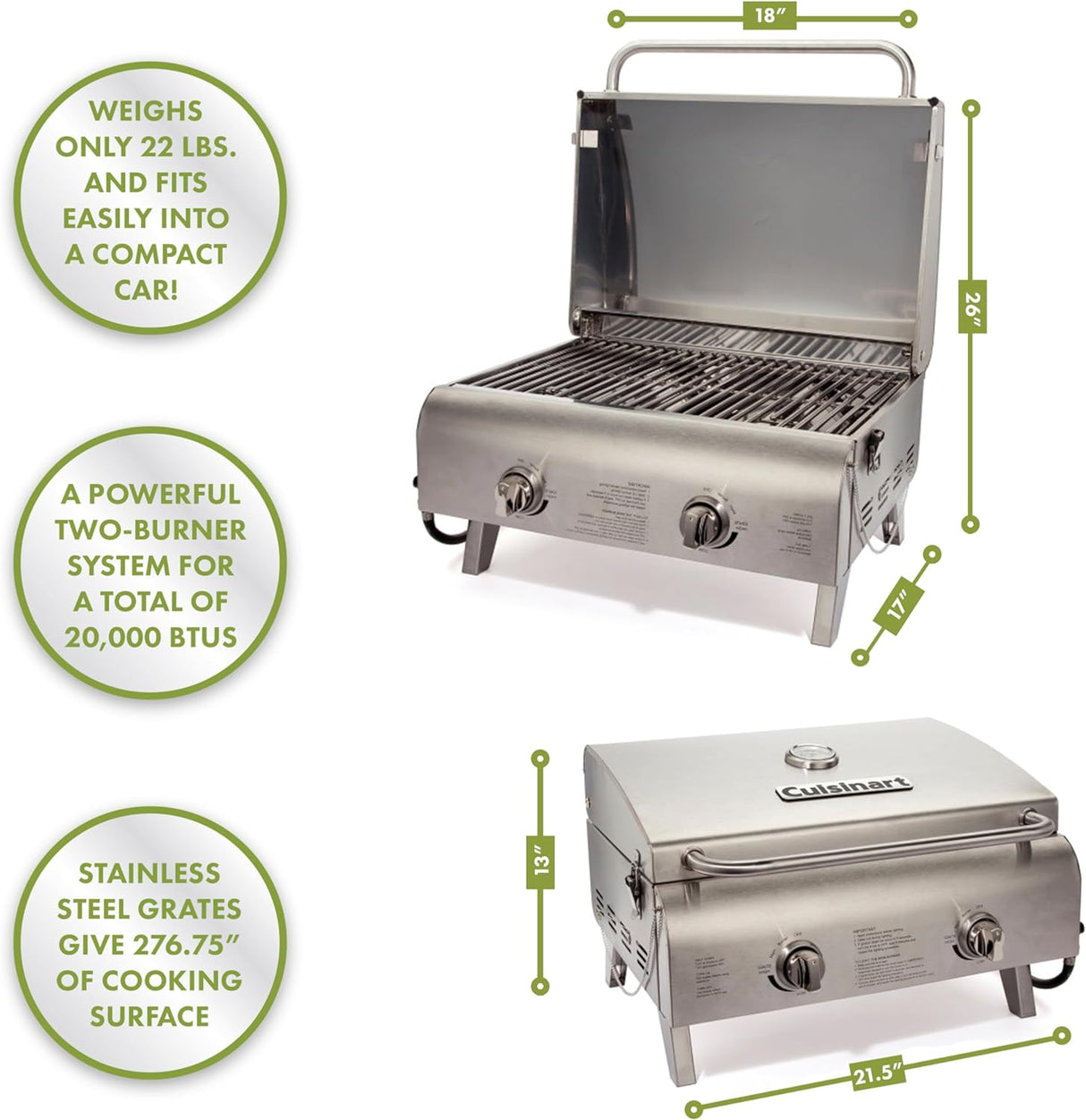 Cuisinart CGG-306 Chef's Style Portable Propane Tabletop Grill - CGG-306