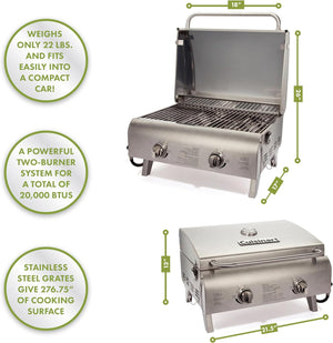 Cuisinart CGG-306 Chef's Style Portable Propane Tabletop Grill - CGG-306