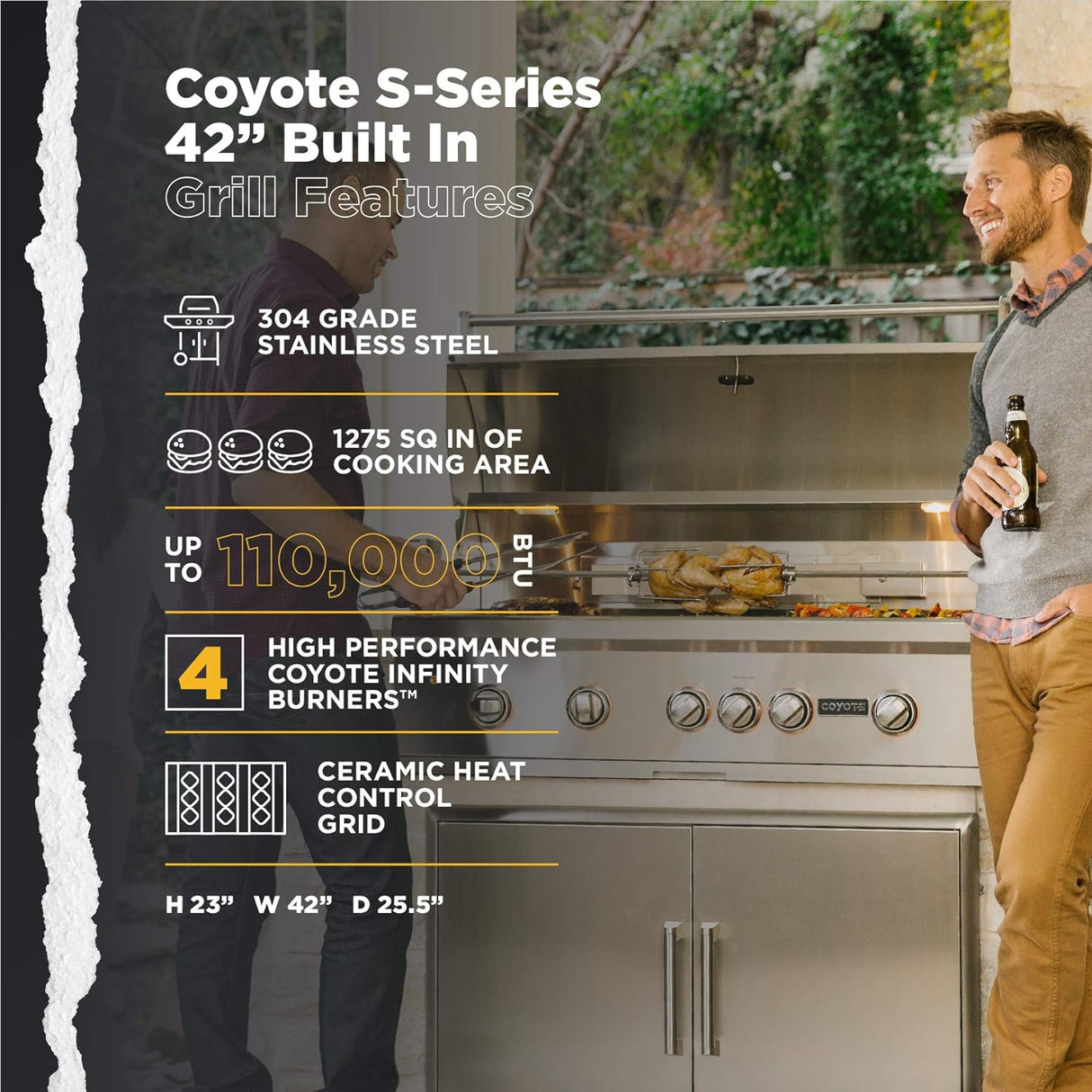 Coyote 42 Inch S-Series 4-Burner Gas Grill C2SL42NG