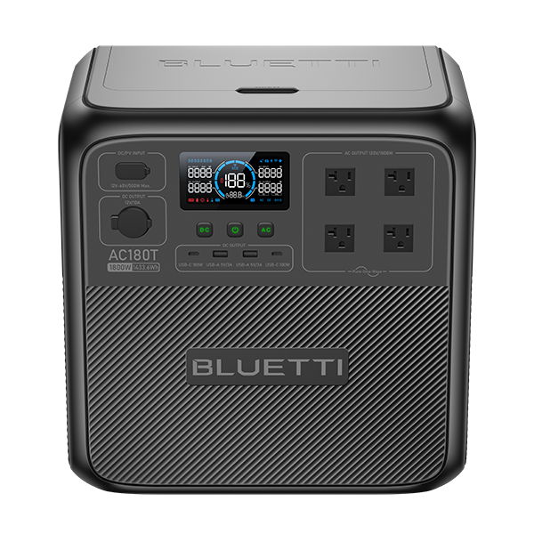 BLUETTI AC180T Portable Power Station – 1,800W, 1,433Wh Capacity P-AC180T-US-GY-BL-010