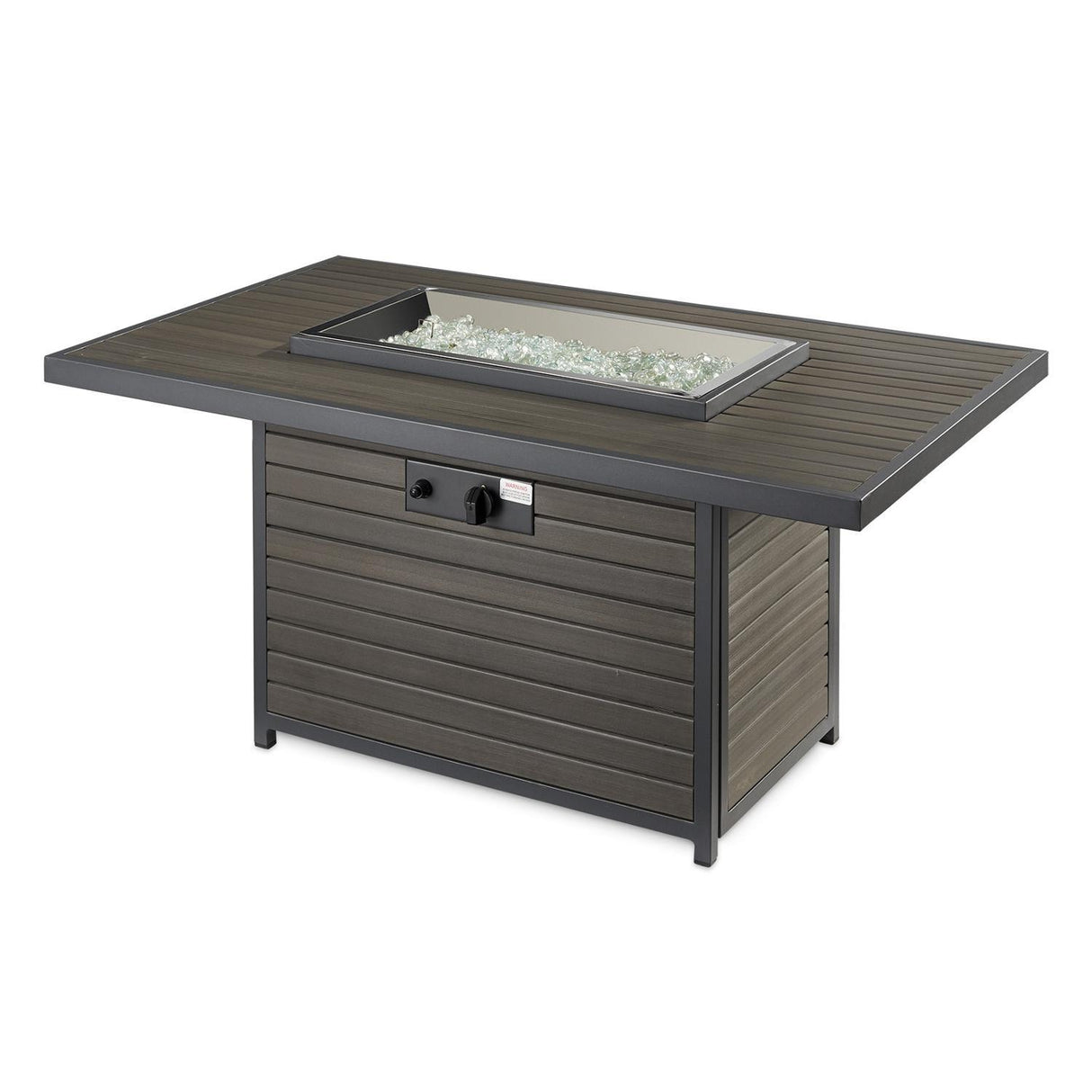 The Outdoor GreatRoom Company 50 Inch Rectangular Fire Pit Table BROOKS - BRK-1224 - Angled View Off