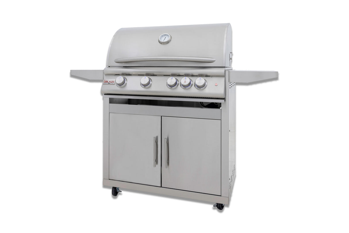 Blaze Premium LTE+ 32-Inch 4-Burner Gas Grill BLZ-4LTE3MG-LP + BLZ-4-CART-SC