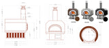 Chicago Brick Oven CBO-750 Hybrid Gas & Wood Fired Countertop Residential Pizza Oven CBO-O-CT-750-HYB-NG-CV-R-3K