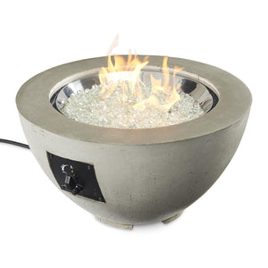 The Outdoor GreatRoom Company Cove 20-Inch Round Gas Fire Pit Bowl - CV-20 - Natural Grey - Flames