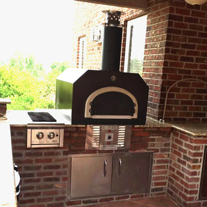 Chicago Brick Oven CBO-750 Hybrid Gas & Wood Fired Countertop Residential Pizza Oven CBO-O-CT-750-HYB-NG-CV-R-3K