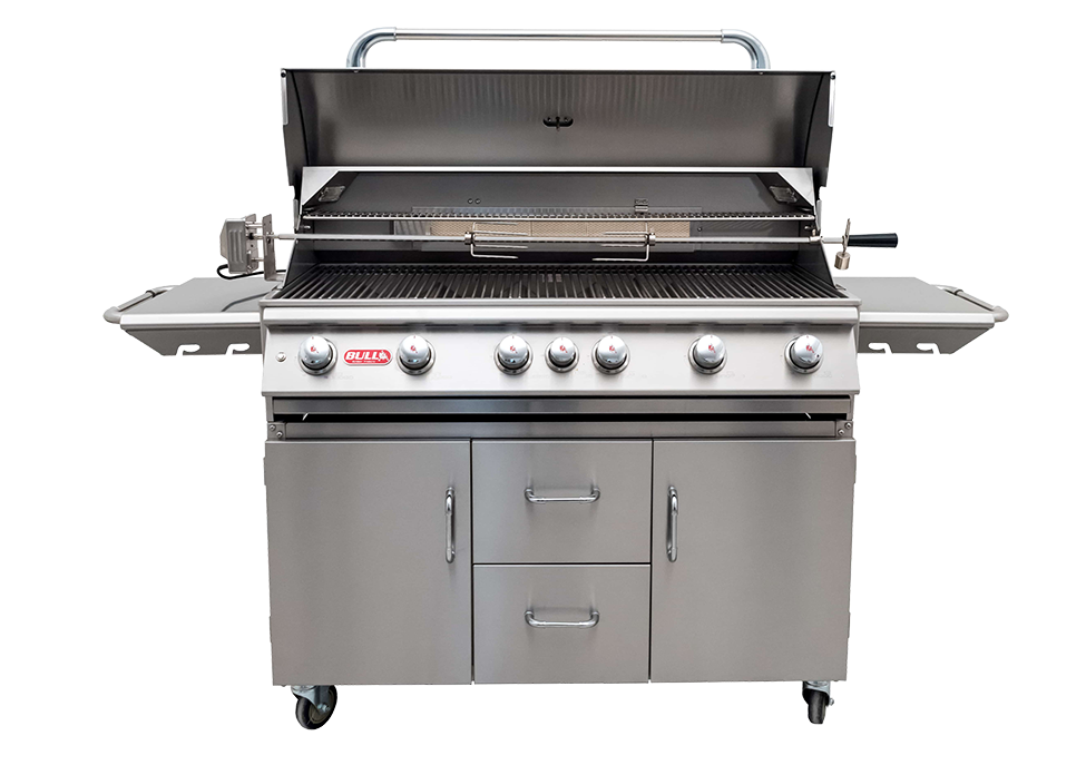 Bull Diablo 46-Inch 6-Burner Built-In Gas Grill with Infrared Rotisserie - 62649