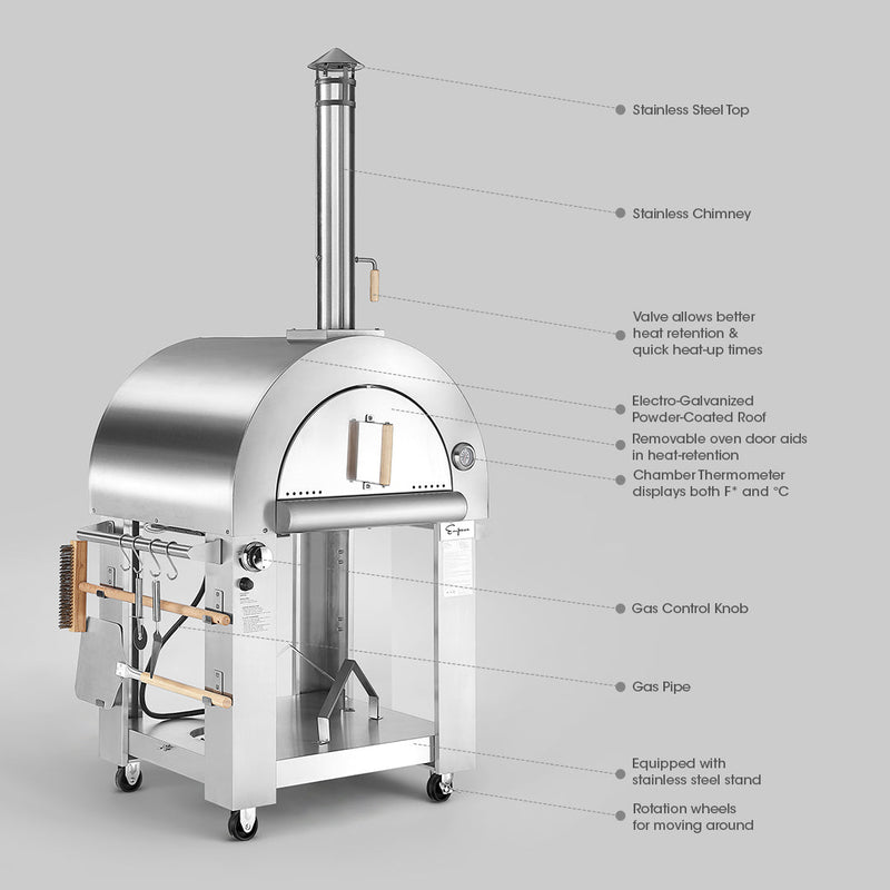 Empava 30-Inch Outdoor Dual Fuel Pizza Oven - PG03 - EMPV-PG03