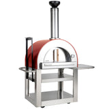 Forno Venetzia Pronto 500 33-Inch Freestanding Outdoor Wood-Fired Pizza Oven - Red - FVP500R - Angled View