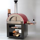 Forno Venetzia Torino 300 62-Inch Outdoor Wood-Fired Pizza Oven - Red - Lifestyle View