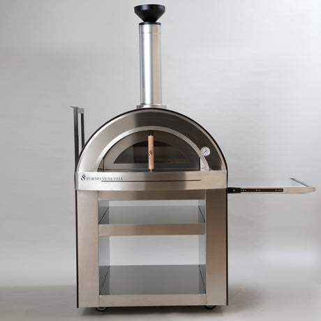 Forno Venetzia Torino 500 62-Inch Freestanding Wood-Fired Pizza Oven - Copper - Front View
