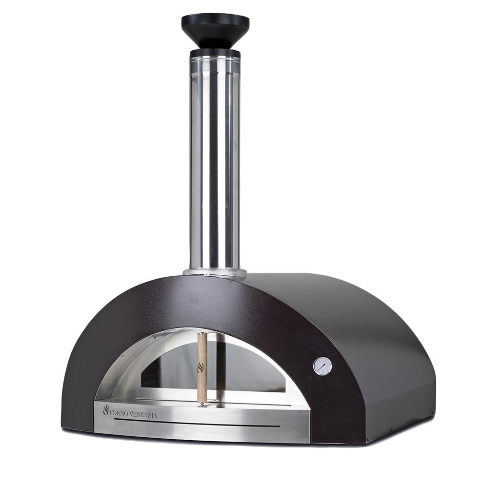 Forno Venetzia Bellagio 200 44-Inch Countertop Outdoor Wood-Fired Pizza Oven - Copper - Right-Side Angled View - FlameOutdoors
