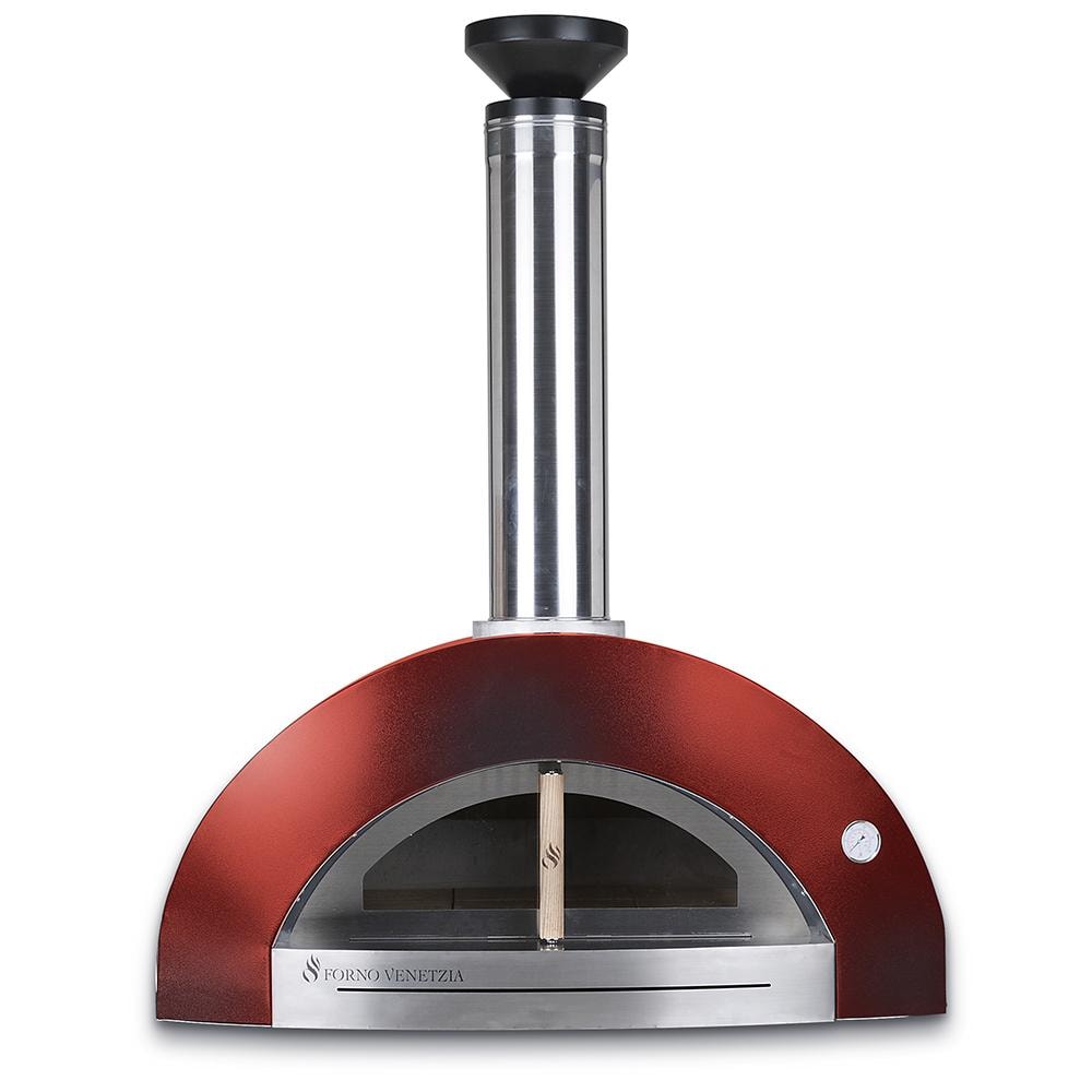 Forno Venetzia Bellagio 200 Pizza Oven - Red - Front View - FlameOutdoors
