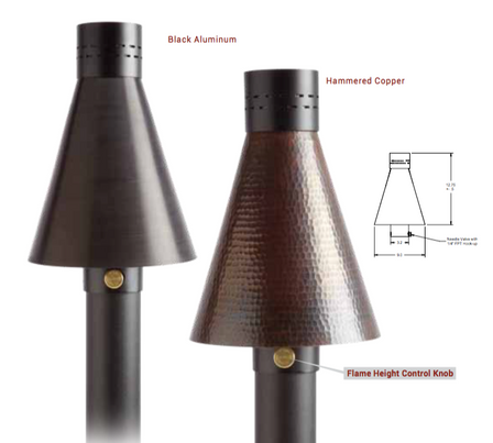 HPC Fire Match Lit TK Torch - Black and Copper - Side by Side