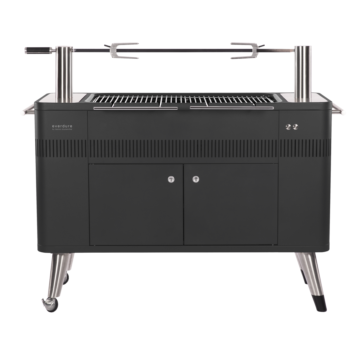 Everdure HUB™ 54-Inch Charcoal Grill with Rotisserie & Electronic Ignition, Matte Black HBCE2BBUS