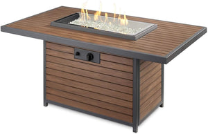 The Outdoor GreatRoom Company 50 Inch Rectangular Fire Pit Table Kenwood - KW-1224-K - Angled View