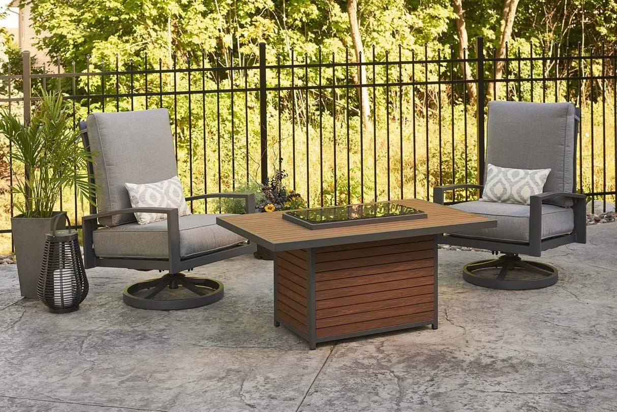 The Outdoor GreatRoom Company 50 Inch Rectangular Fire Pit Table Kenwood - KW-1224-K - Patio 