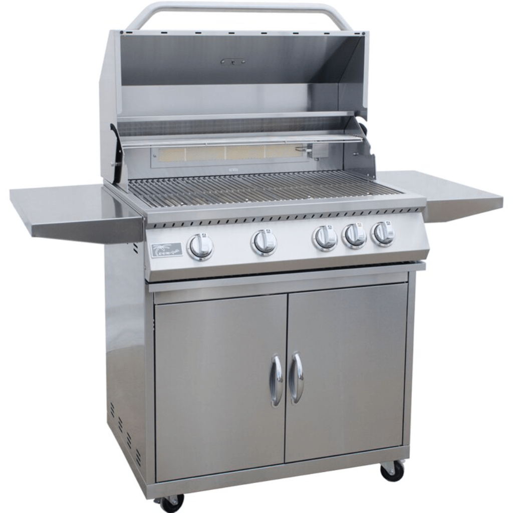 KoKoMo 4 Burner Grill - 32 Inch Stainless Steel Built-In/Freestanding - KO-BAK4BG-NG + KO-BAK4BG-C