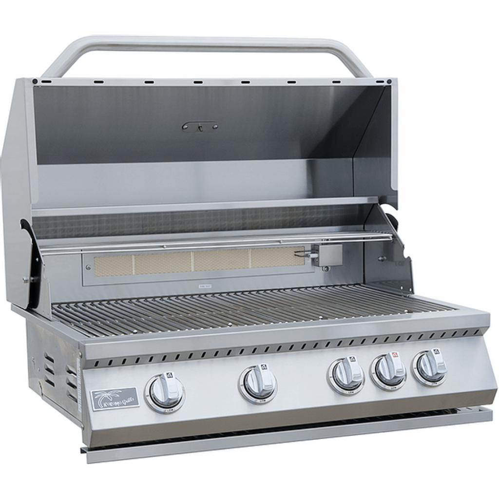 KoKoMo 4 Burner Grill - 32 Inch Stainless Steel Built-In/Freestanding - KO-BAK4BG-NG + KO-BAK4BG-C