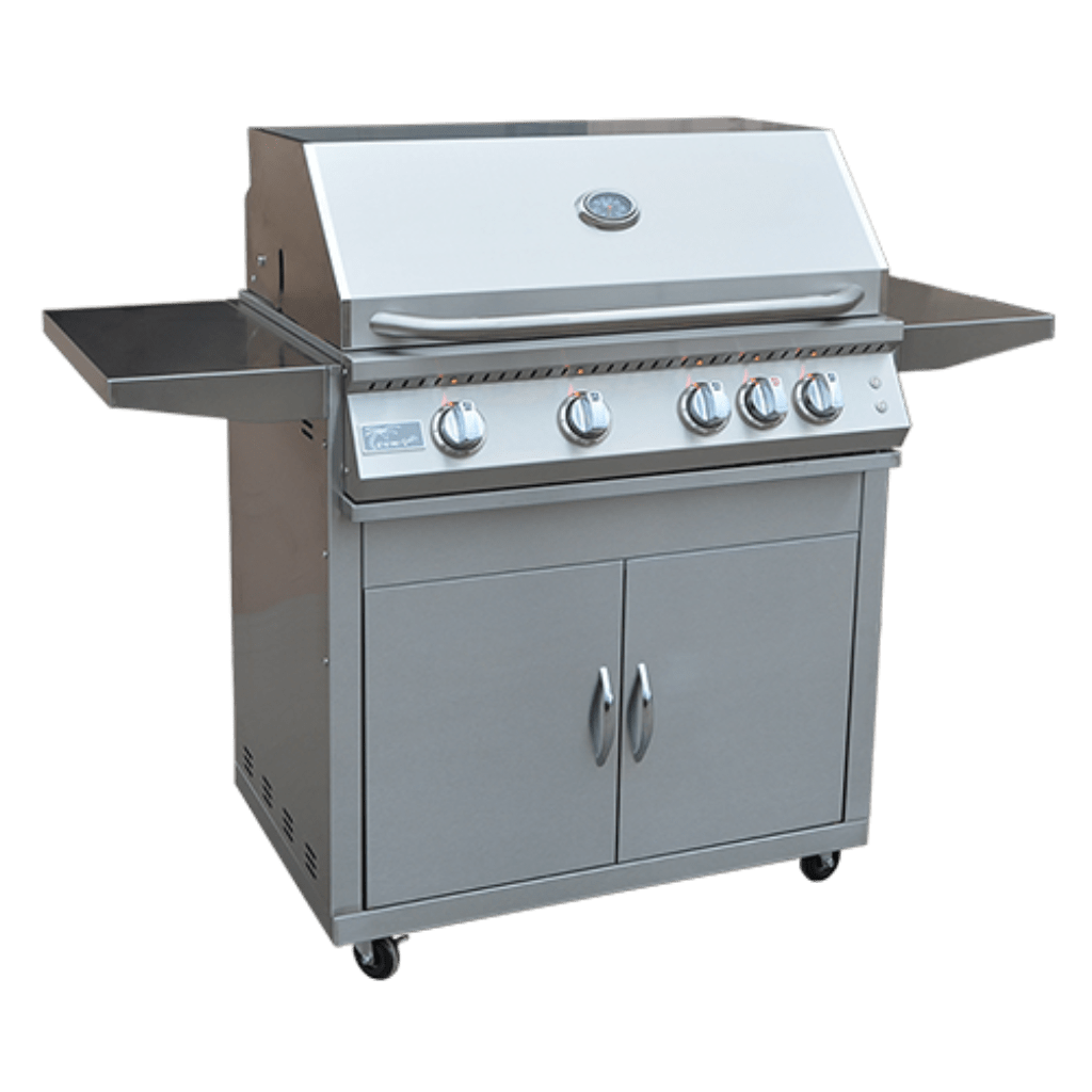 KoKoMo 4 Burner Grill - 32 Inch Stainless Steel Built-In/Freestanding - KO-BAK4BG-NG + KO-BAK4BG-C