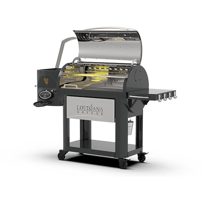 Louisiana Grills Founders Legacy 1200 Pellet Grill Open Angled View