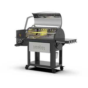 Louisiana Grills Founders Legacy 1200 Pellet Grill Open Angled View