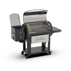 Louisiana Grills Founders Legacy 1200 Pellet Grill Fully Opened Angled View