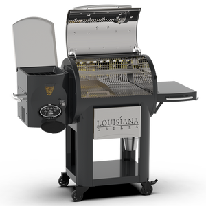 Louisiana Grills Founders Legacy 800 Pellet Grill - 10592 - Fully Opened Angled View