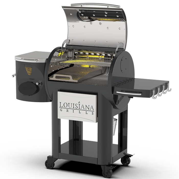 Louisiana Grills Founders Legacy 800 Pellet Grill - 10592 - Angled View Opened 